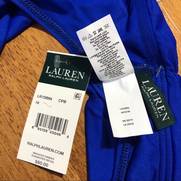 Ralph Lauren Swimwear NWT Women Blue Hipster Bottom 16 - Picture 8 of 9